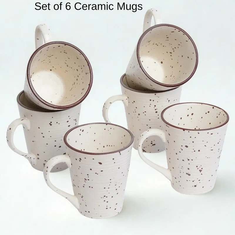Ceramic Ceramic Coffee Mug (250 mL Each) - Set Of Six media 4