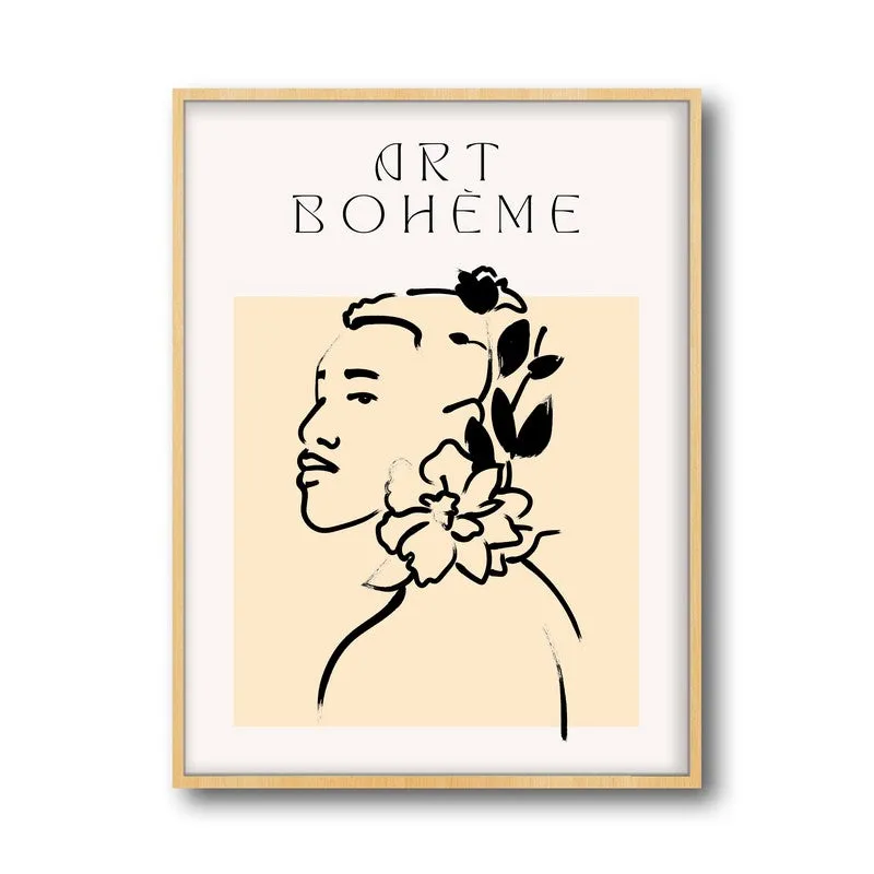 Serene Florals Canvas Wall Painting With Brown Frame media 3