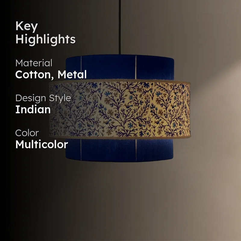 Fig Living Colour Weave Cotton Ceiling Lamp - Blue - 2