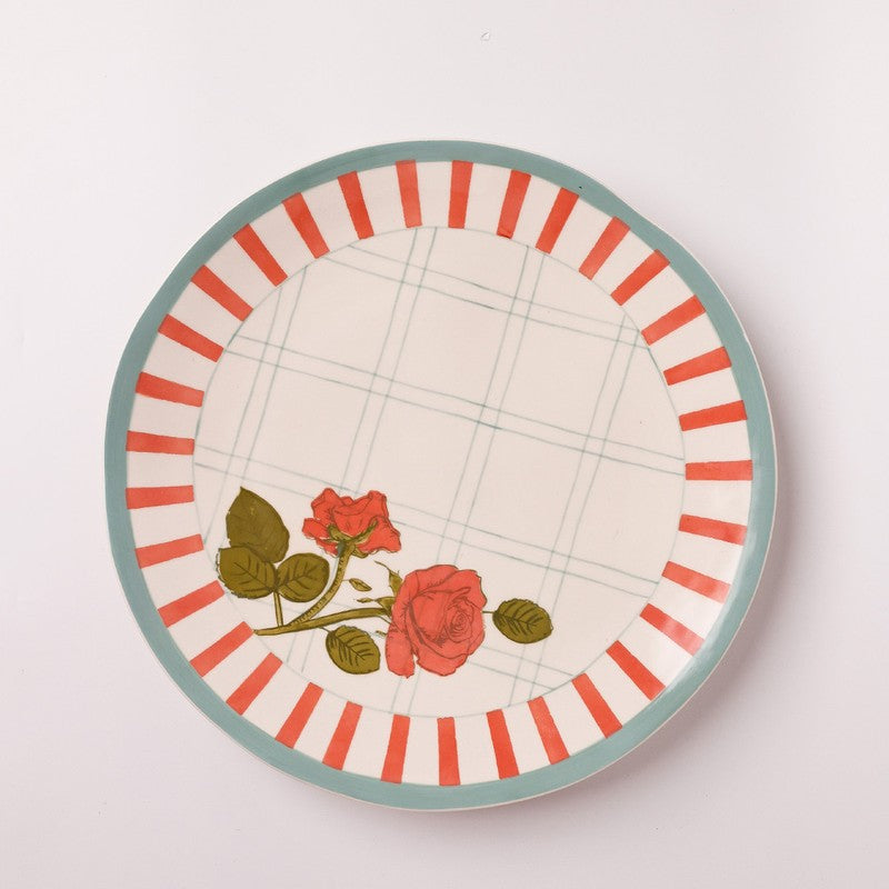 Tea Garden Handpainted Ceramic Round Platter media 3