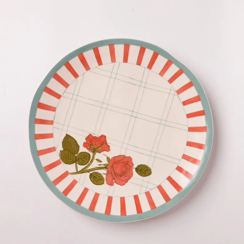 Tea Garden Handpainted Ceramic Round Platter media 3