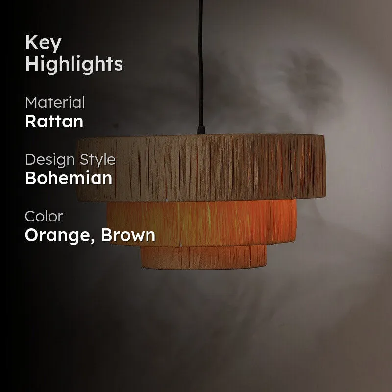 Fig Living Ombre Pendant Ceiling Lamp - Orange & Brown media 2