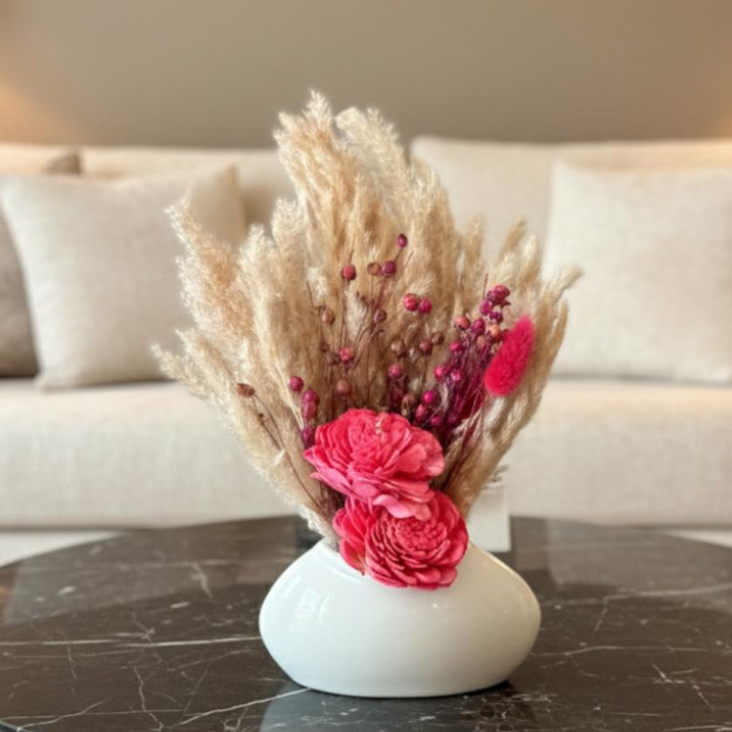 BloomBoo Artificial Flower with Vase - Pink