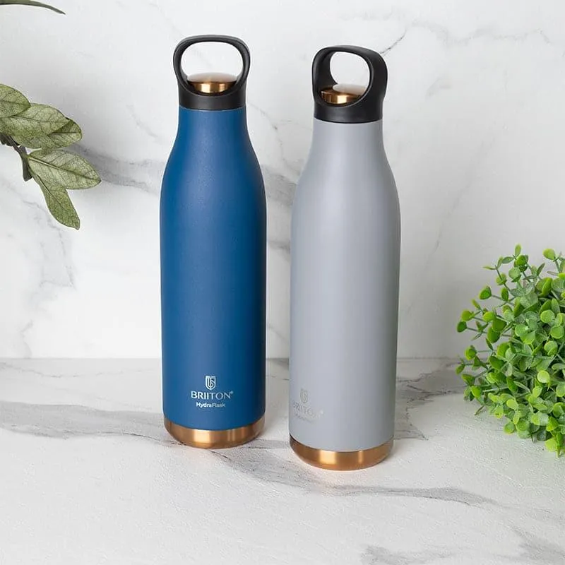Liquid Muse Hot & Cold Thermos Water Bottle (Grey & Blue, 750 mL Each) - Set Of Two media 1