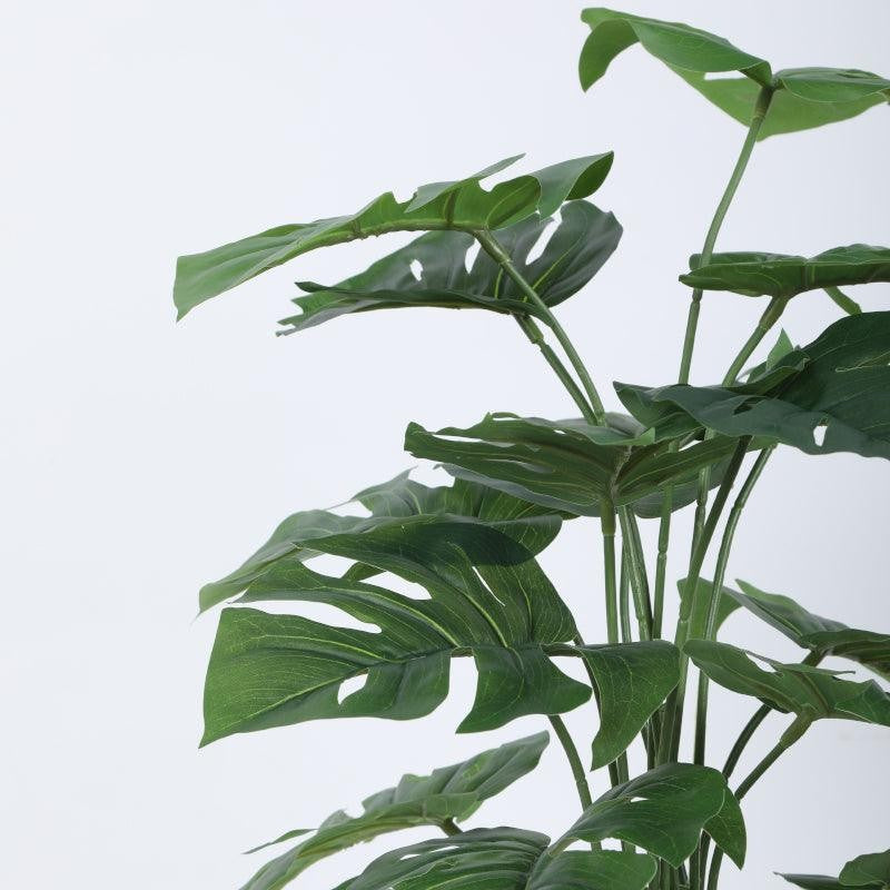 Faux Fringe Monstera Artificial Plant With Black Plastic Pot - 2.13 ft media 5