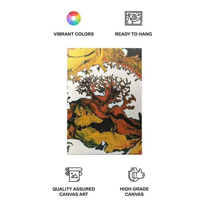 Coral Abstract Canvas Wall Painting - Gallery Wrap media 4