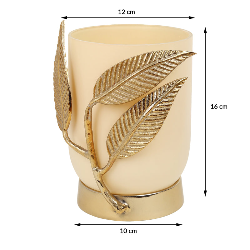 Gemma Glass Vase - Cream & Gold media 6