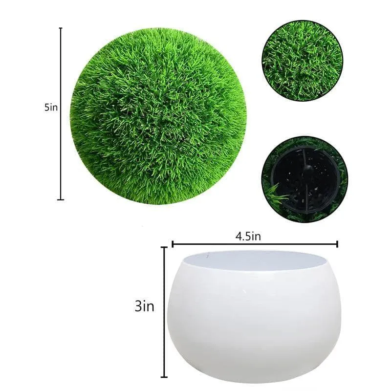 Faux Evergreen Bush In Metal Pot (13 cms) - Set Of Two media 6