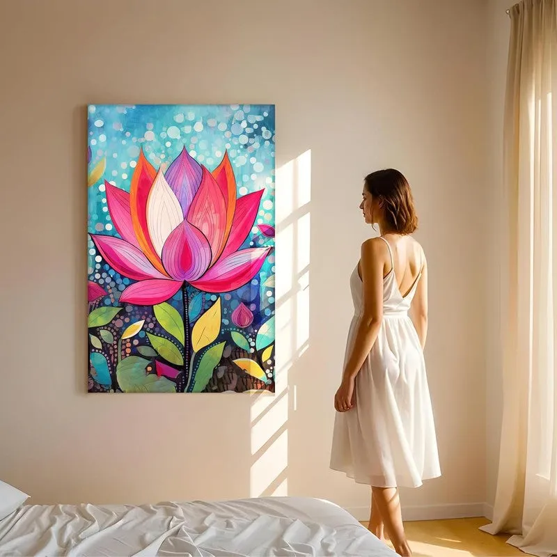 Kaleidoscope Lotus Wall Art Without Frame media 3