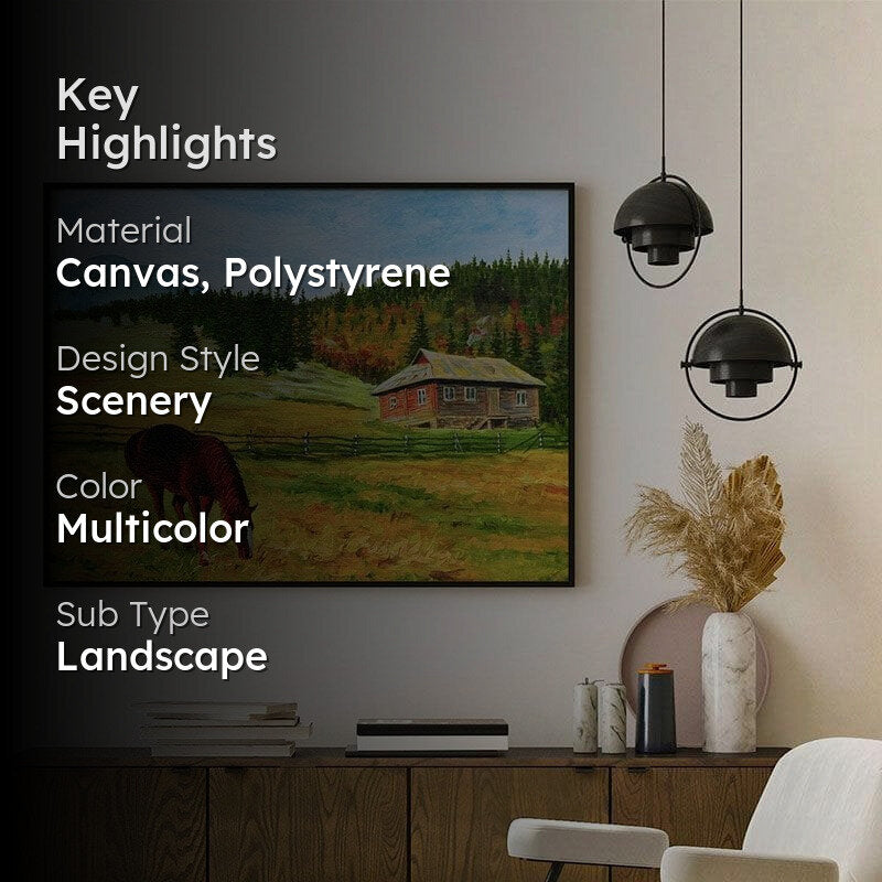 Horsefield Canvas Wall Painting - Black Frame media 2