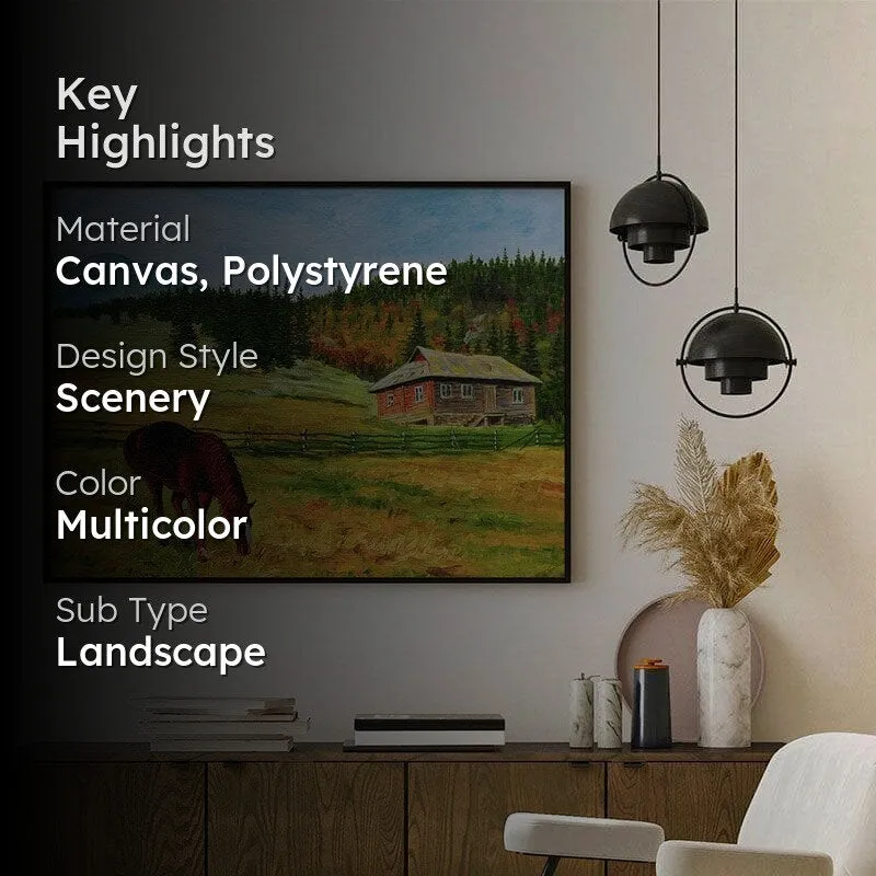 Horsefield Canvas Wall Painting - Black Frame media 2