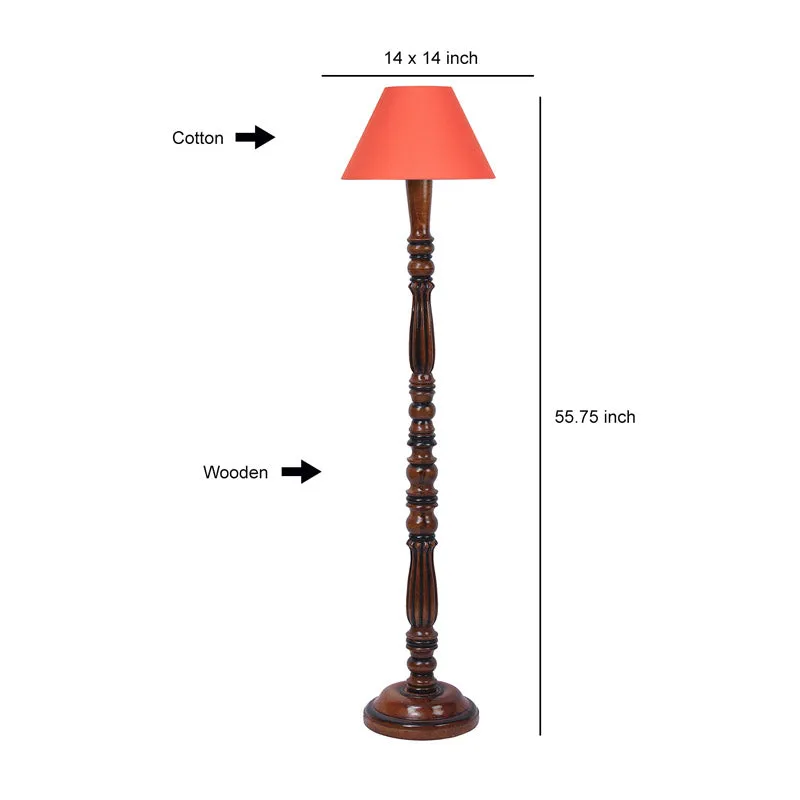 Tira Vintage Wooden Floor Lamp - Orange media 6