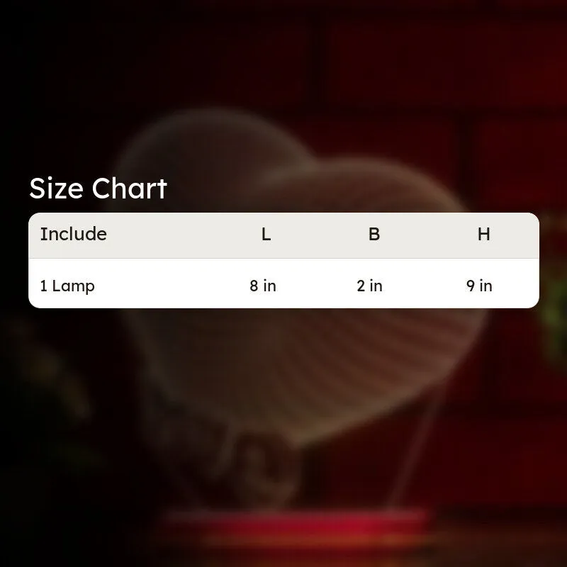 Valentine Love LED Acrylic Table Lamp - Transparent media 6