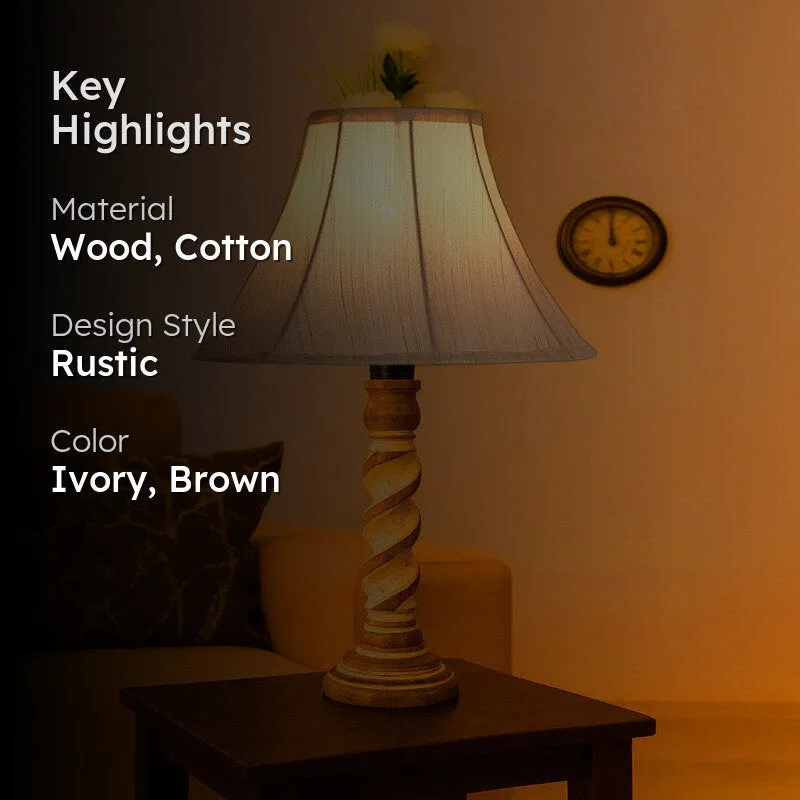 Modera Elvoa Wooden Table Lamp - Ivory media 2