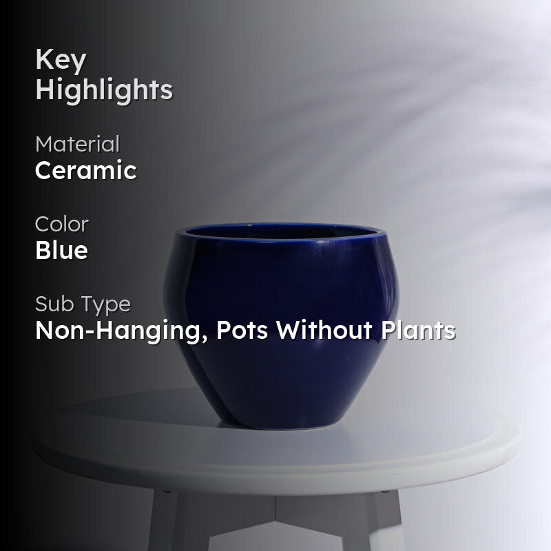 Ugaoo Apple Dark Blue Ceramic Pot media 2