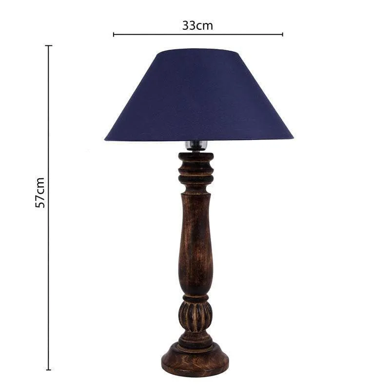 Vintage Victorian Fabric Table Lamp - Blue,Brown media 5