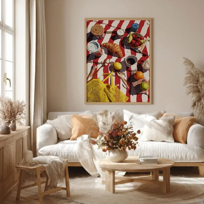 Ocean Platter Canvas Wall Painting - Brown Frame media 4