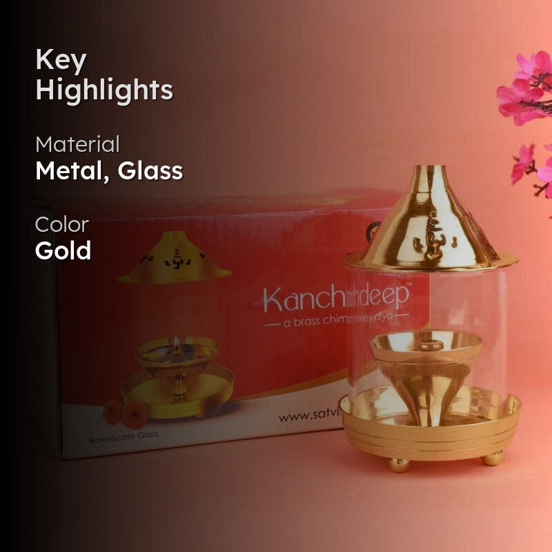 Kanchan Brass Akhand Diya - Large media 2