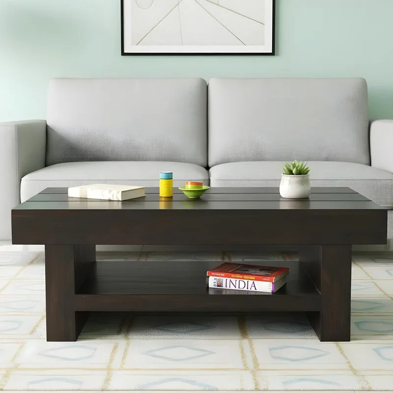 Cavero Sheesham Wooden Center Table - Black media 3