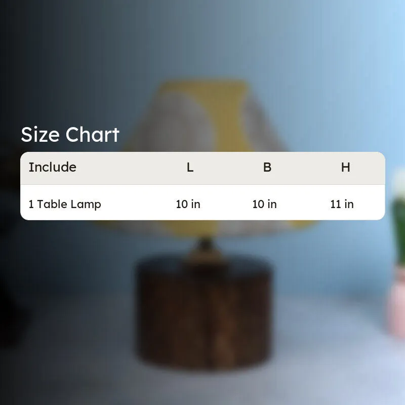 Mandala Merry Trunk Printed Mango Wood Table Lamp - Brown,Yellow,White media 5
