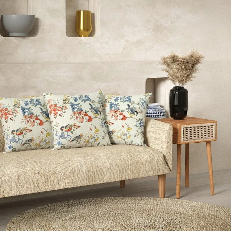 Petaline Floral Multicolor Cushion Cover Set - Set Of Three media 1