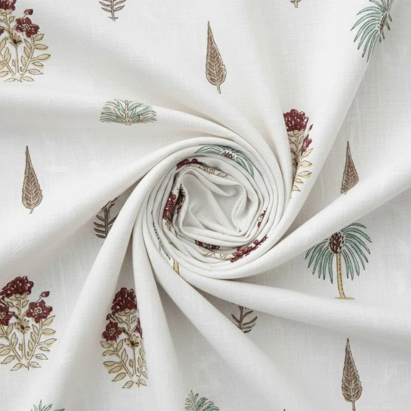 Gulshan Cotton Bedsheet (White, Light Green) - 180 TC media 5