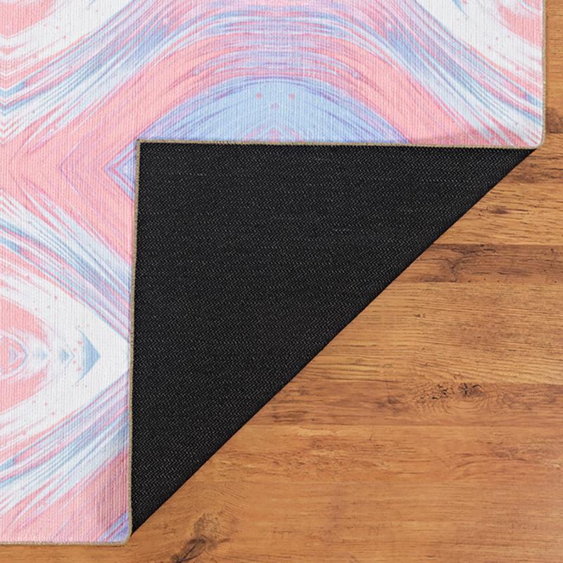Durin Abstract Polyester Anti-Skid Carpet - Blue & Pink media 5