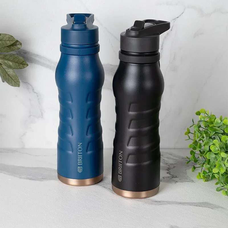 Epiquencher Hot & Cold Thermos Water Bottle (Blue & Black, 750 mL Each) - Set Of Two media 1