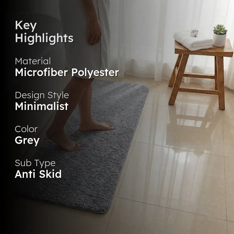 BathEase Anti Skid Runner Rug - Light Grey media 2