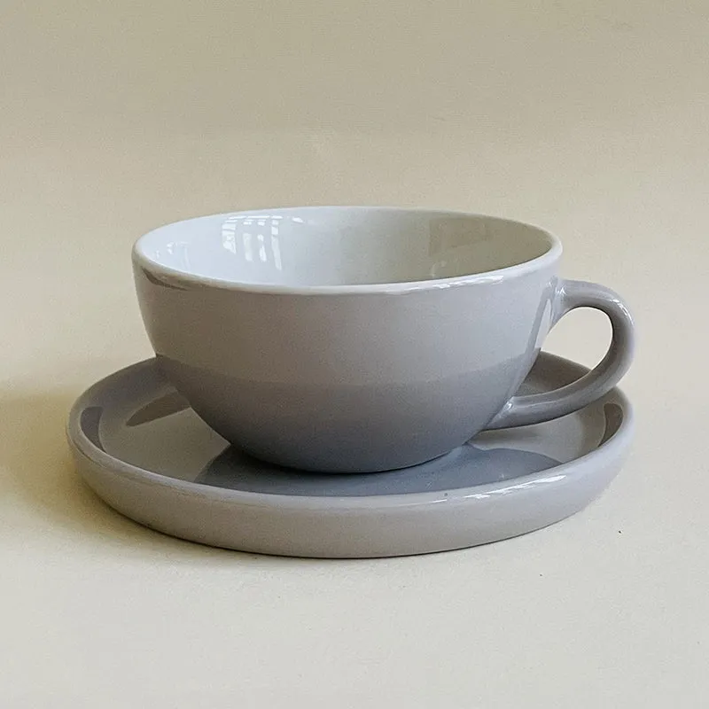 Elegant Grey Cup & Saucer (240 mL) - Two Piece Set media 5