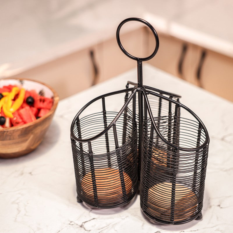 Natural Grain Wood Cutlery Stand media 6