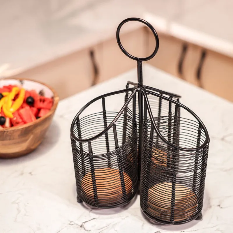 Natural Grain Wood Cutlery Stand media 6