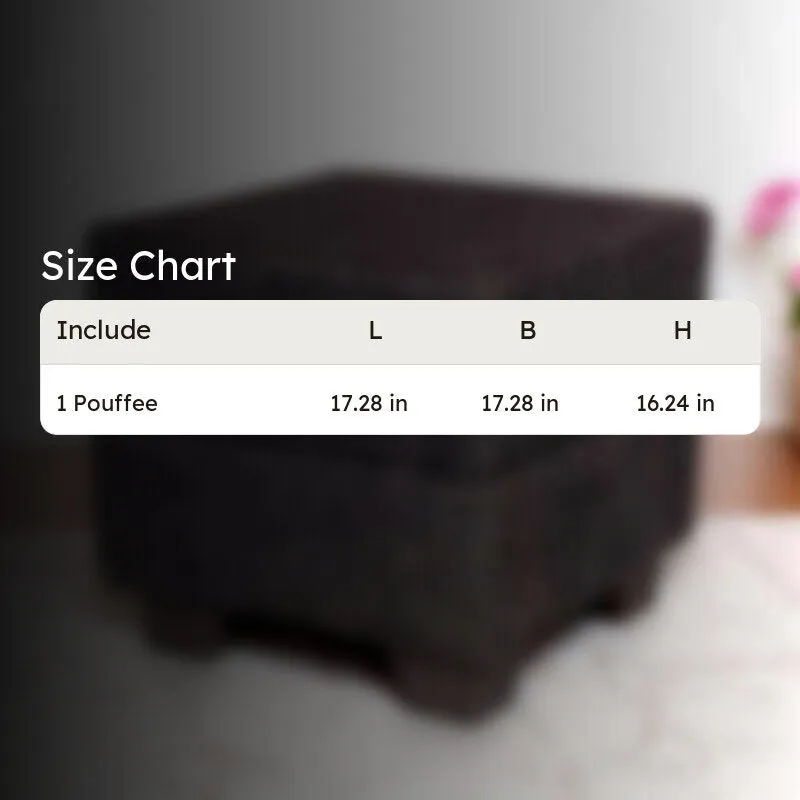 Krixon Pine Wood Pouffe - Black media 7