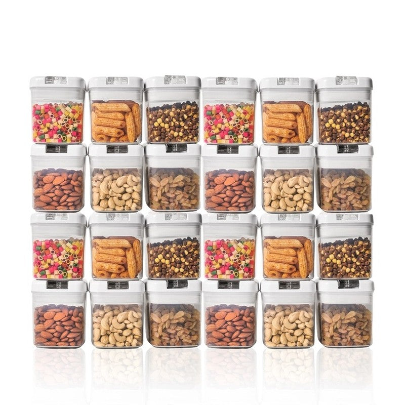 Snaplock Store Bloom Air Tight Container (White/500 mL Each) - Set of Twenty Four media 3