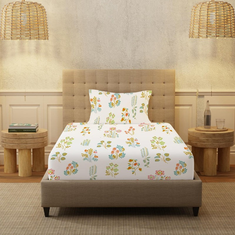 Urban Space AbstraLux Fitted Cotton Bedsheet (Yellow) - 200 TC media 3