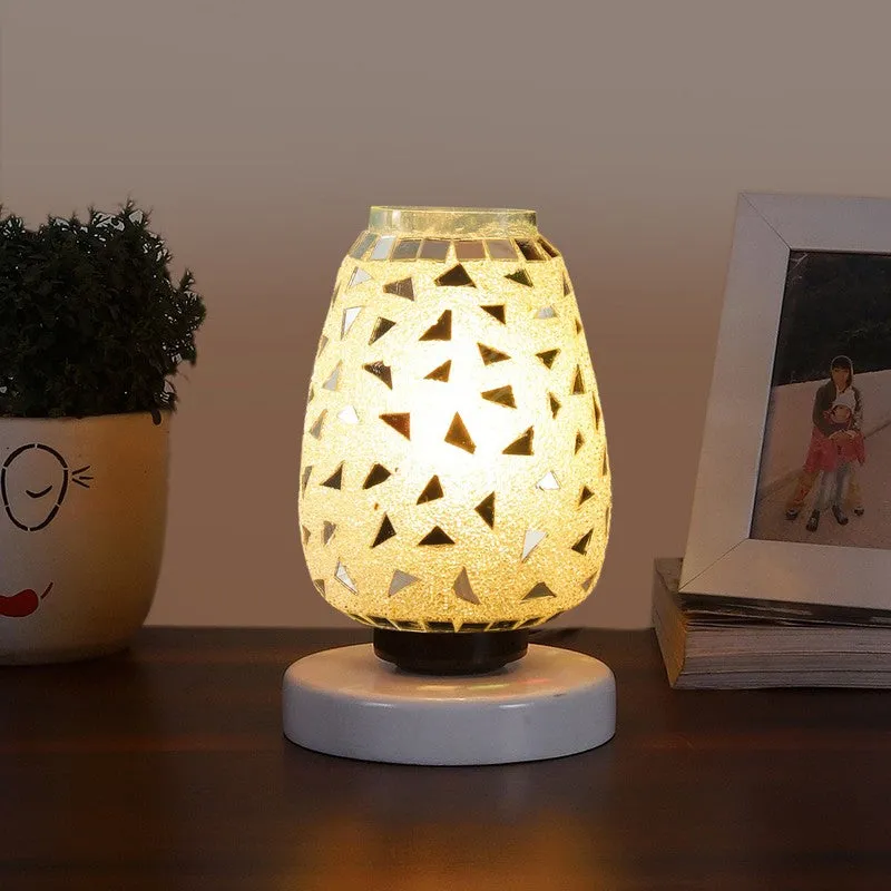 Prismine Mosaic Glass Table Lamp With Wooden Base - Multicolor media 3