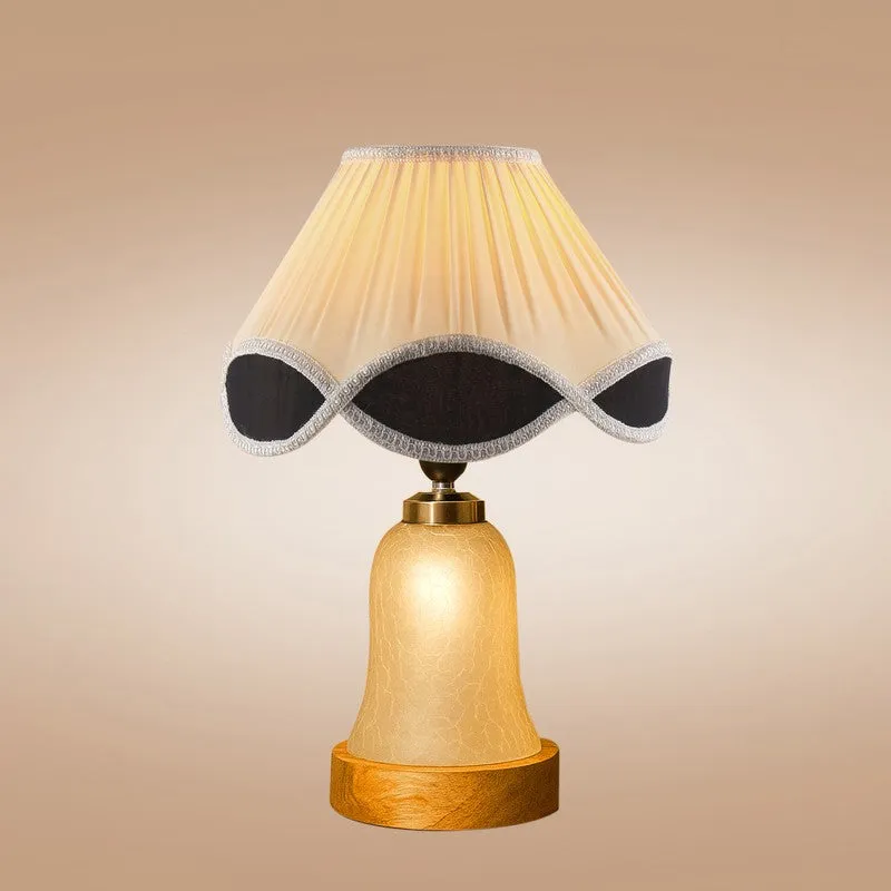 Zoravelle Arc Pleated Wooden Table Lamp - OffWhite media 6