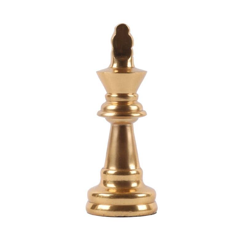 Chess Charm Aluminium Queen Showpiece (Gold) - Set Of Two media 3