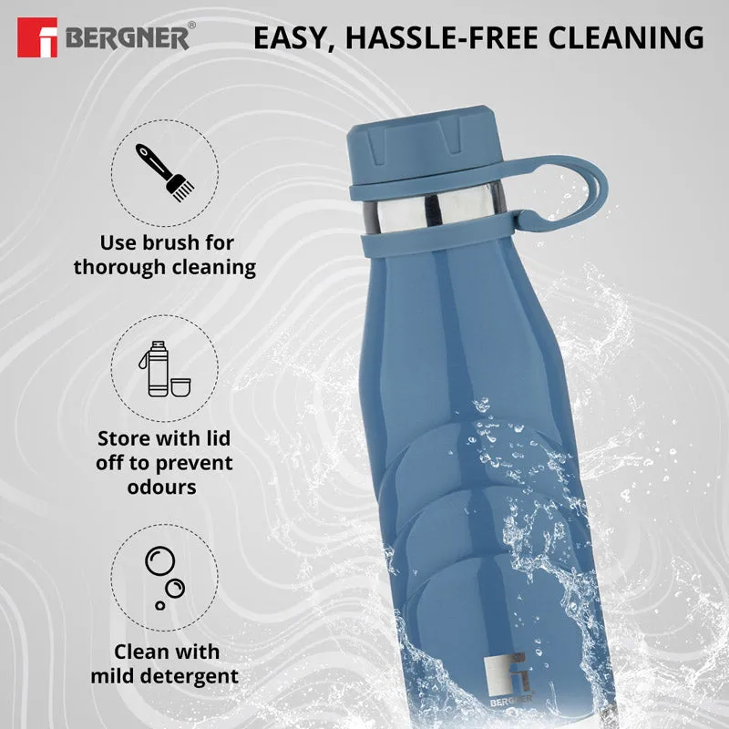 Bergner Walking Aqua Flex Thermosteel Hot And Cold Flask (Blue) - 500 mL media 4