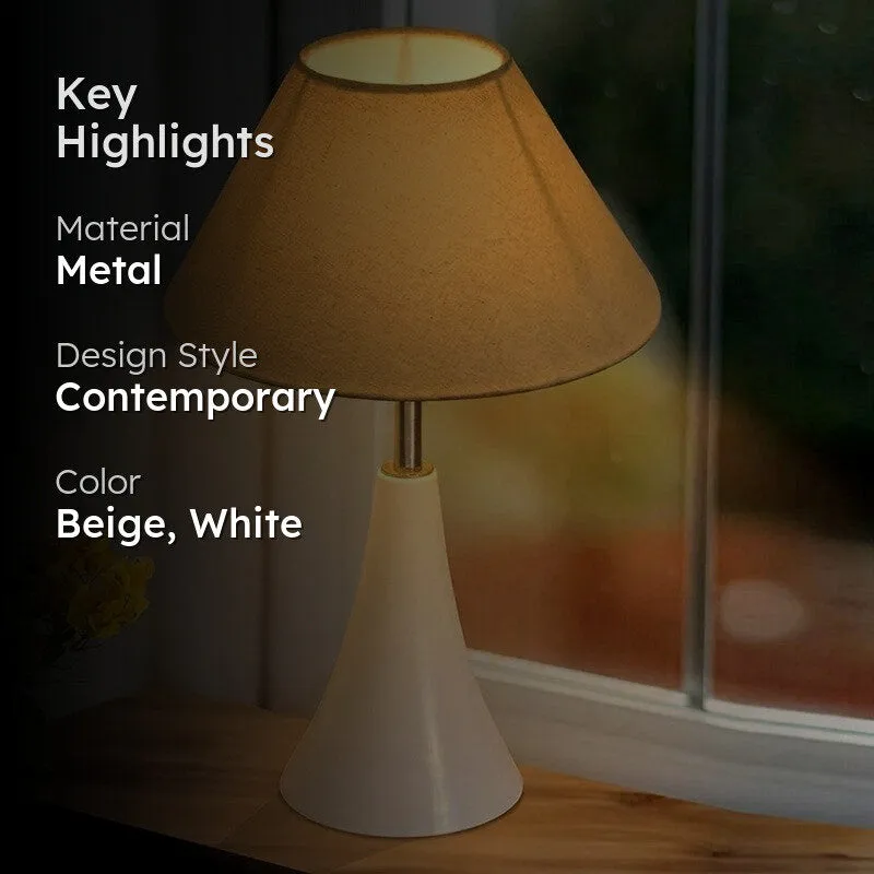 Arrido Glow Metal Table Lamp - Beige,White media 2