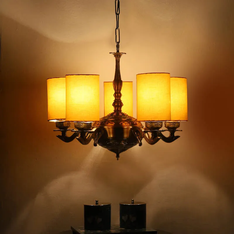 Bielo Cylindrical Golden Antique Ceiling Lamp media 1