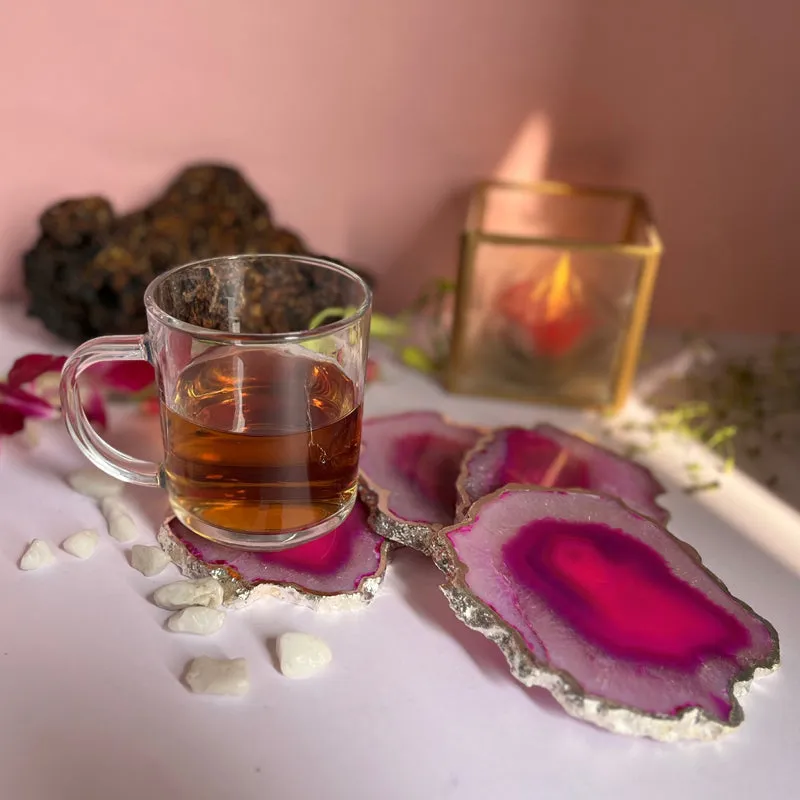 Candra Handcrafted Brazilian Agate Coaster (Purple) - Set Of Two media 3