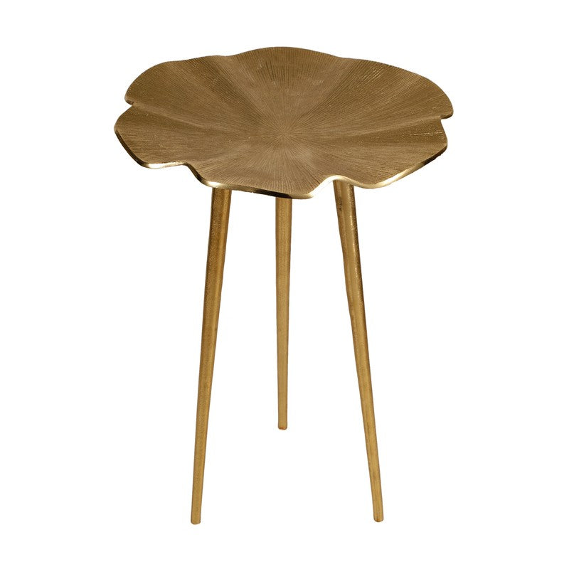 Leaf Form Aluminum Side Table - Gold media 5