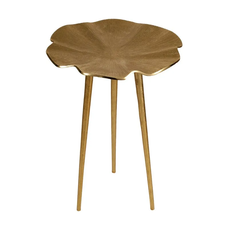 Leaf Form Aluminum Side Table - Gold media 5