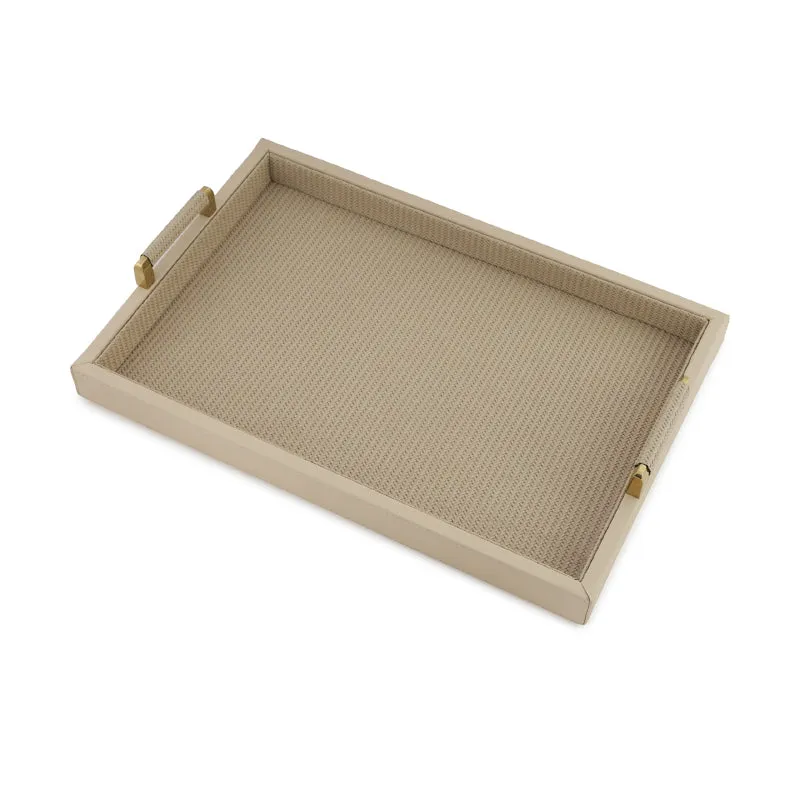 Resho Vegan Leather Serving Tray - Beige media 5