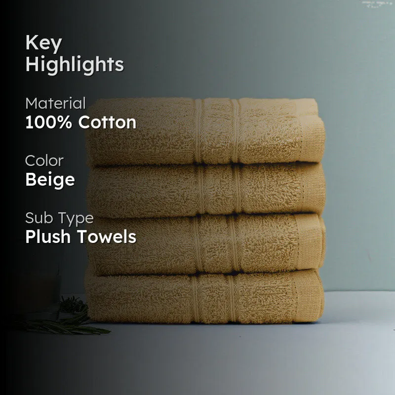 Micro Cotton LuxeDry Soothe Face Towel (Beige) - Set Of Four media 2