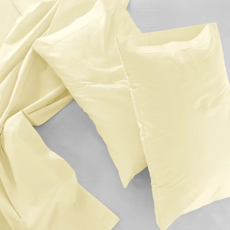 Maison Solid Cotton King Bedsheet (Ivory) - 200 TC - 12