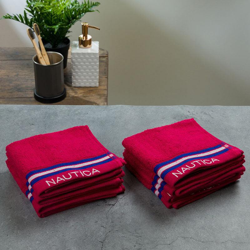 Nautica Dove Down Cotton Face Towel (Burgundy) - Set Of Eight media 4
