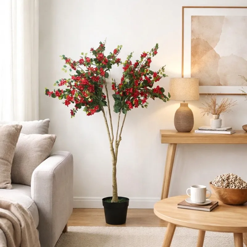 BlossomBerry Artificial Flower Plant With Black Fiber Pot - 6.3 Feet media 4