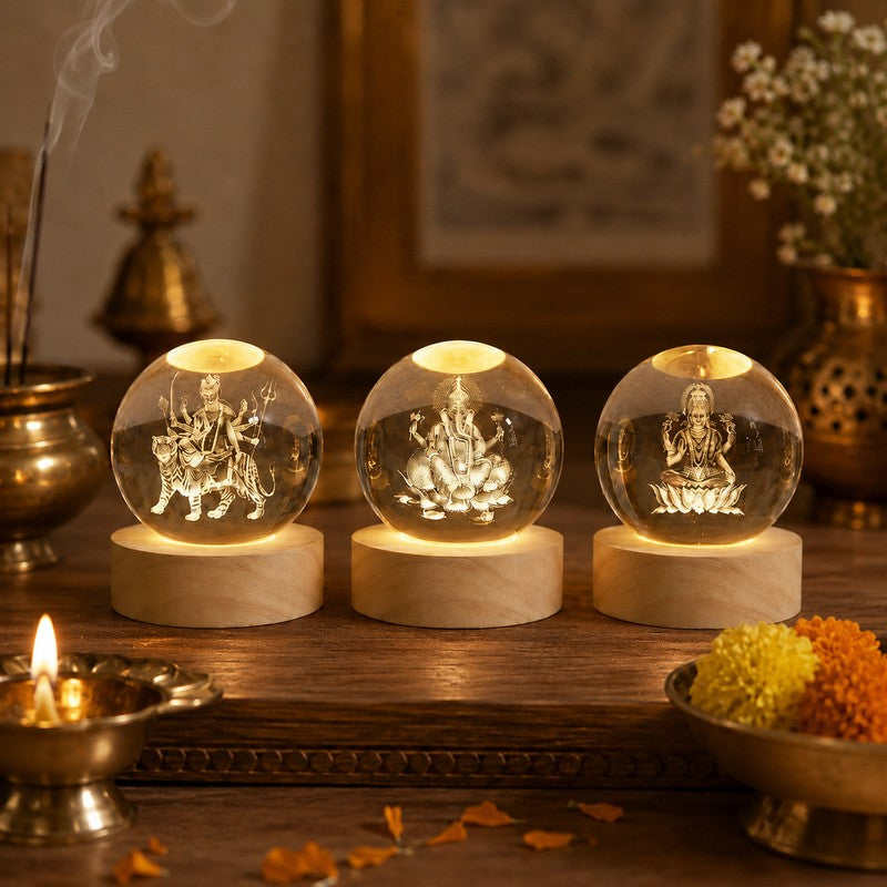 Divine Trinity Glass Ball Table Lamp